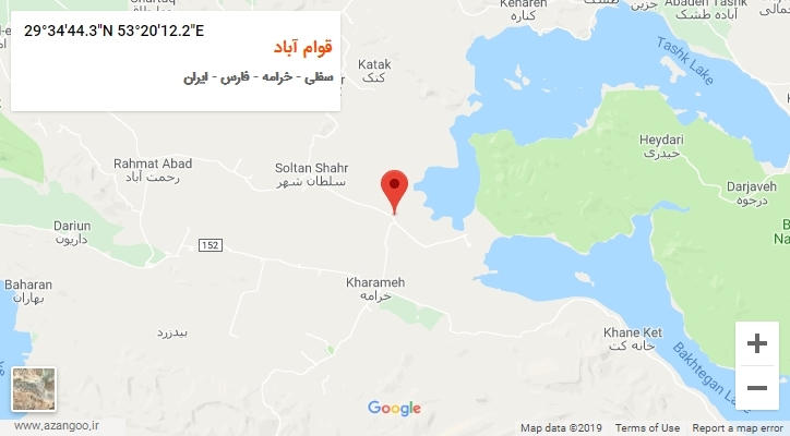 روستای قوام آباد بر روی نقشه