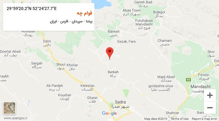 روستای قوام چه بر روی نقشه