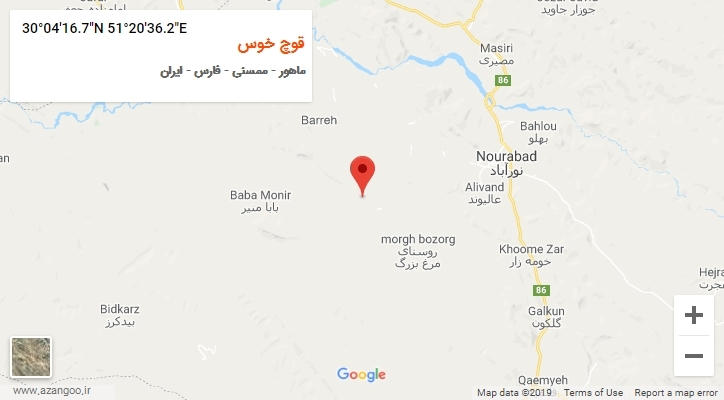 روستای قوچ خوس بر روی نقشه