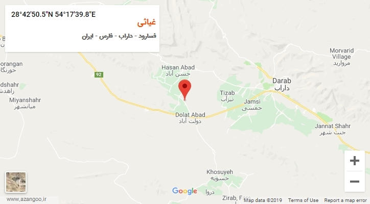 روستای غیاثی بر روی نقشه