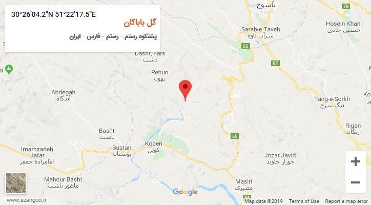 روستای گل باباکان بر روی نقشه