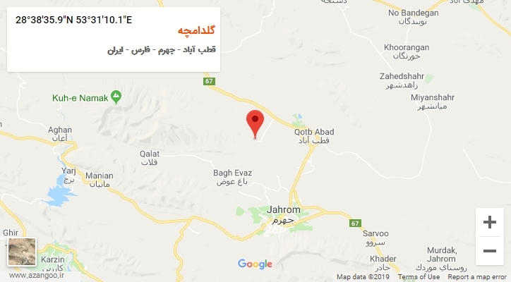 روستای گلدامچه بر روی نقشه