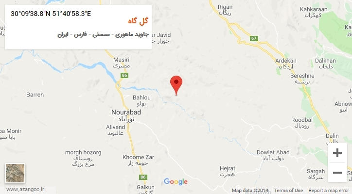 روستای گل گاه بر روی نقشه