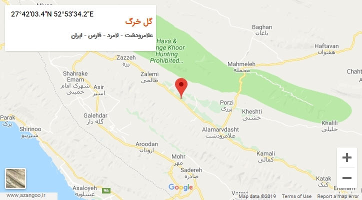 روستای گل خرگ بر روی نقشه
