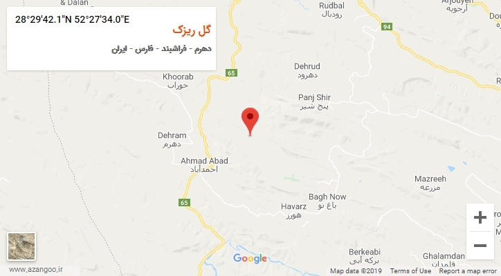 روستای گل ریزک بر روی نقشه
