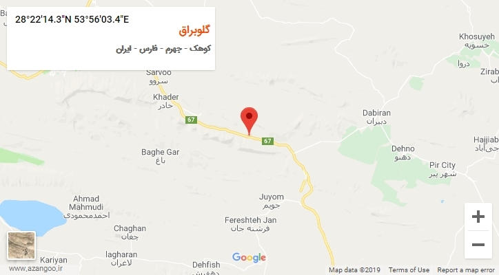 روستای گلوبراق بر روی نقشه