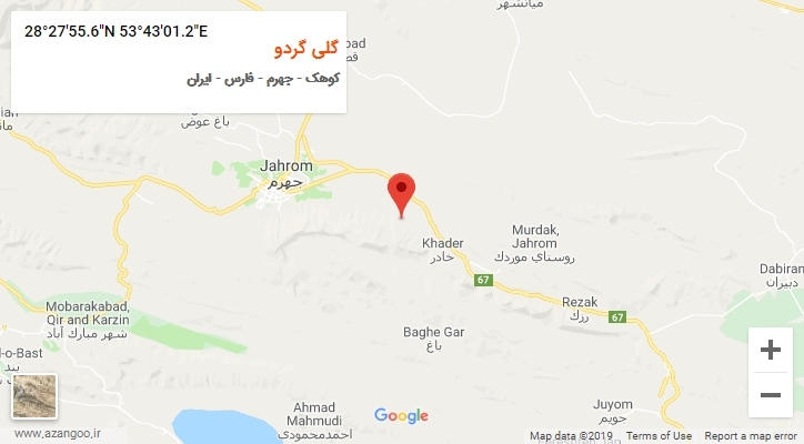 روستای گلی گردو بر روی نقشه