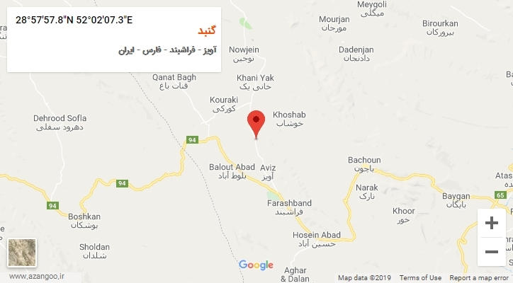 روستای گنبد بر روی نقشه
