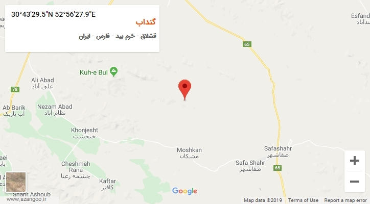 روستای گنداب بر روی نقشه