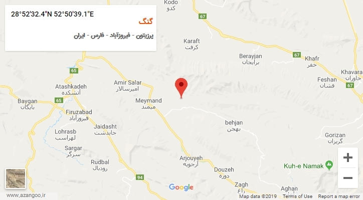 روستای گنگ بر روی نقشه