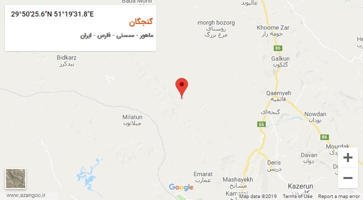 روستای گنجگان بر روی نقشه