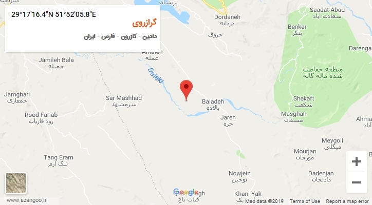 روستای گرازروی بر روی نقشه