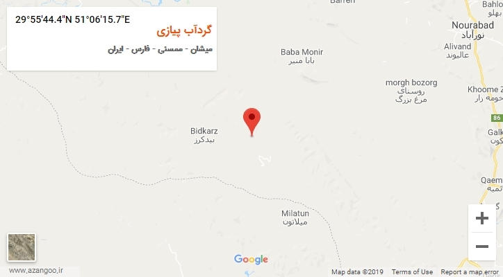 روستای گردآب پیازی بر روی نقشه