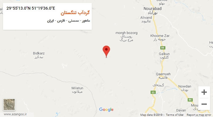 روستای گردآب تنگستان بر روی نقشه