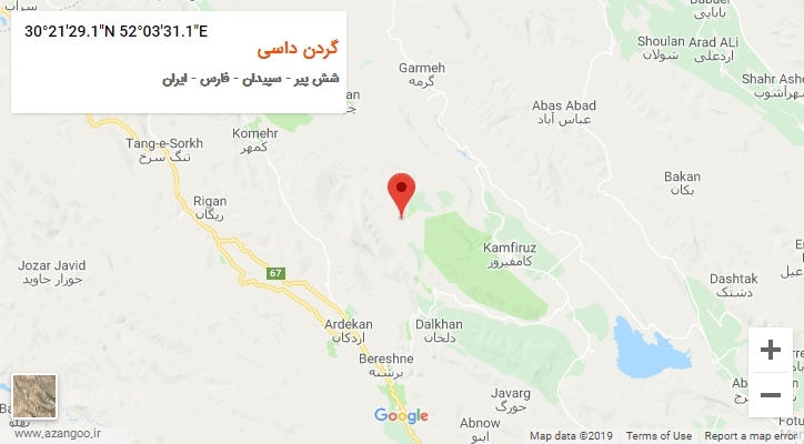 روستای گردن داسی بر روی نقشه