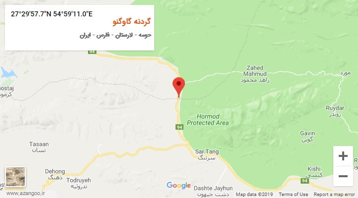 روستای گردنه گاوگنو بر روی نقشه