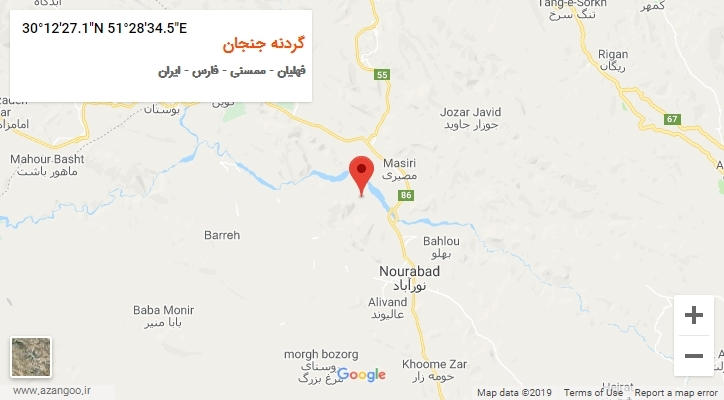روستای گردنه جنجان بر روی نقشه