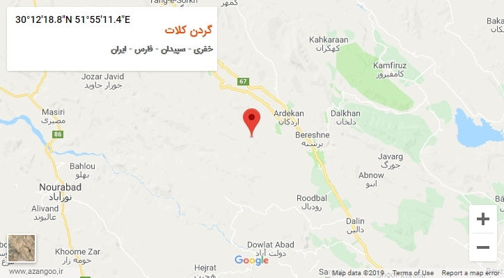 روستای گردن کلات بر روی نقشه