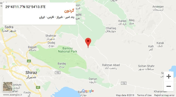 روستای گردون بر روی نقشه