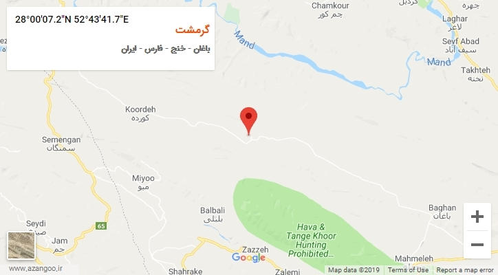 روستای گرمشت بر روی نقشه