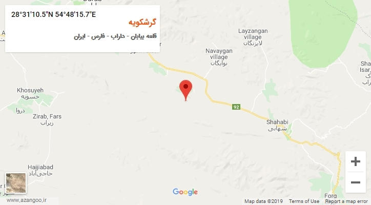 روستای گرشکویه بر روی نقشه
