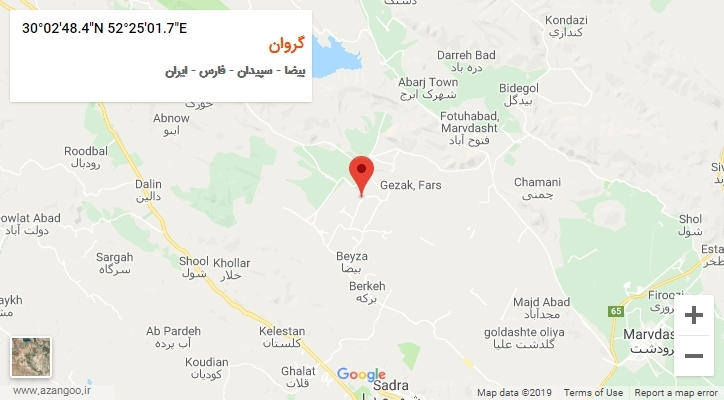 روستای گروان بر روی نقشه