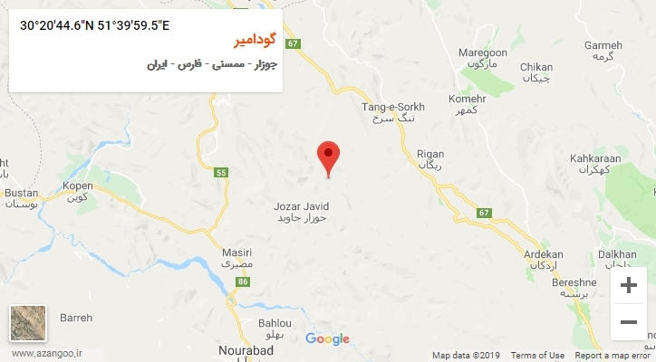 روستای گودامیر بر روی نقشه