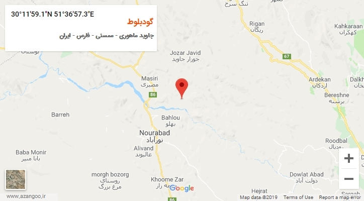 روستای گودبلوط بر روی نقشه