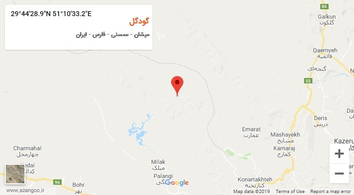روستای گودگل بر روی نقشه