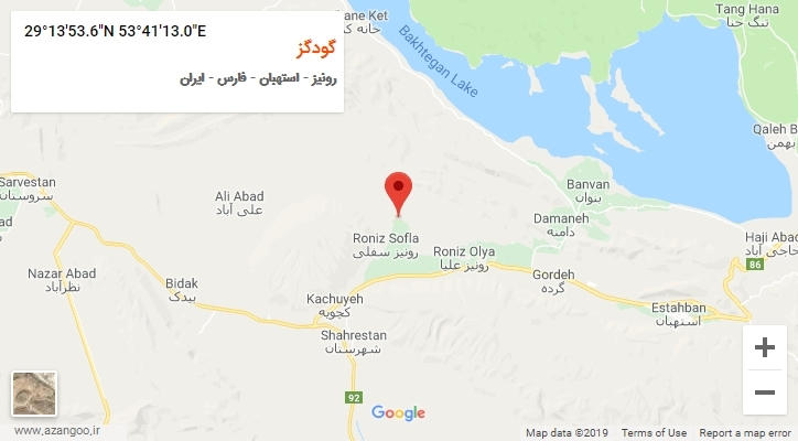 روستای گودگز بر روی نقشه