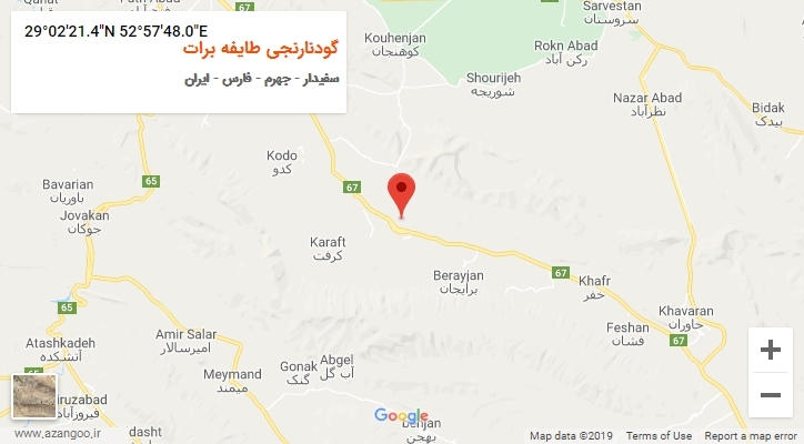 روستای گودنارنجی طایفه برات بر روی نقشه