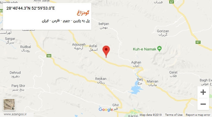 روستای گودزاغ بر روی نقشه