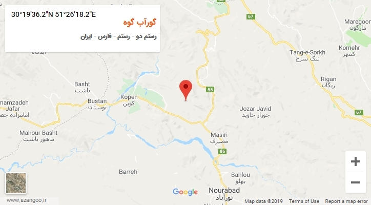 روستای گورآب گوه بر روی نقشه