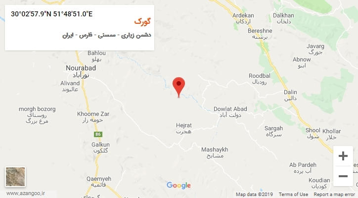 روستای گورک بر روی نقشه
