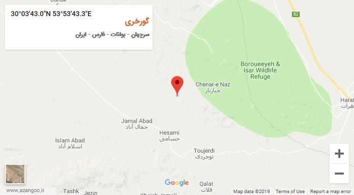 روستای گورخری بر روی نقشه