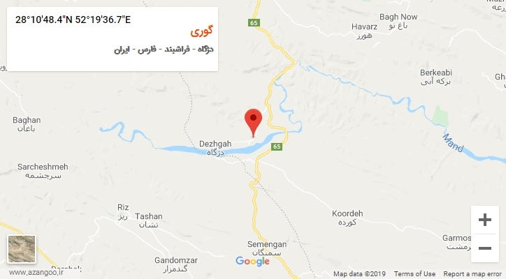 روستای گوری بر روی نقشه