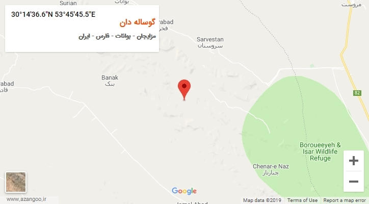 روستای گوساله دان بر روی نقشه