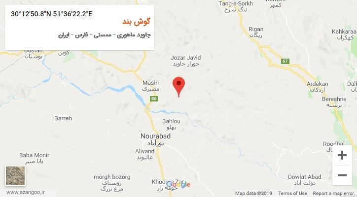 روستای گوش بند بر روی نقشه