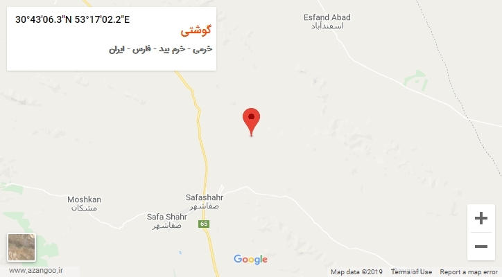 روستای گوشتی بر روی نقشه