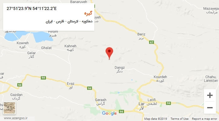 روستای گیره بر روی نقشه