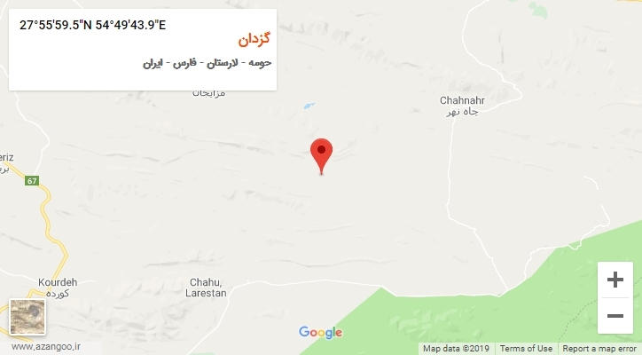 روستای گزدان بر روی نقشه