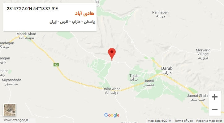 روستای هادی آباد بر روی نقشه