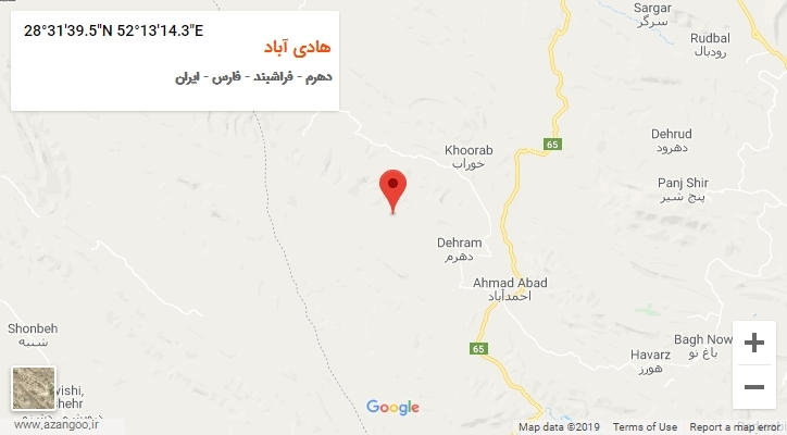 روستای هادی آباد بر روی نقشه