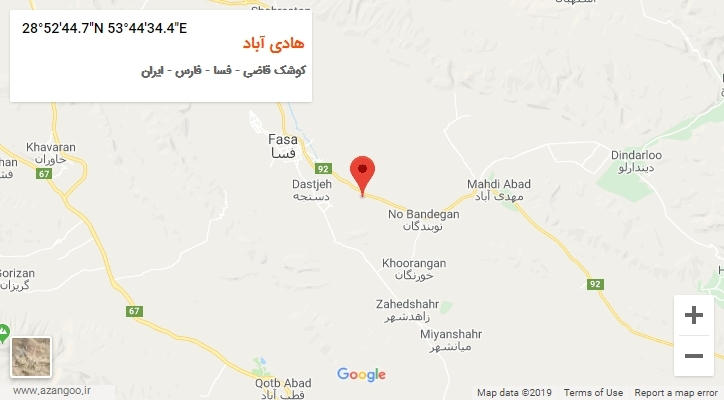 روستای هادی آباد بر روی نقشه