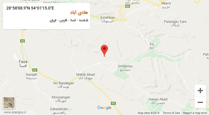 روستای هادی آباد بر روی نقشه
