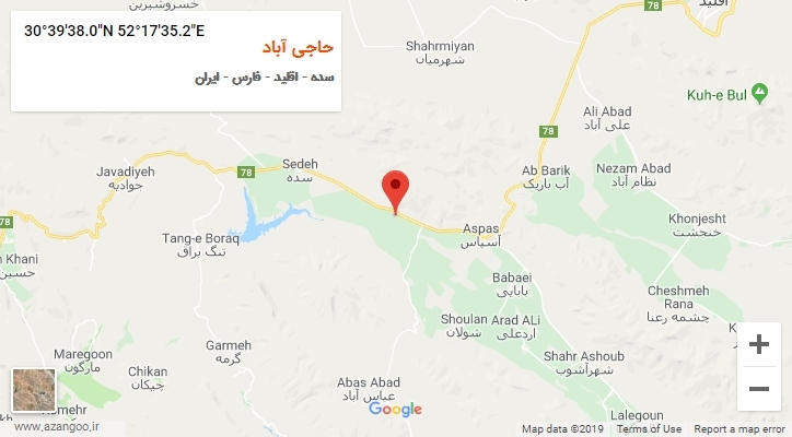 روستای حاجی آباد بر روی نقشه