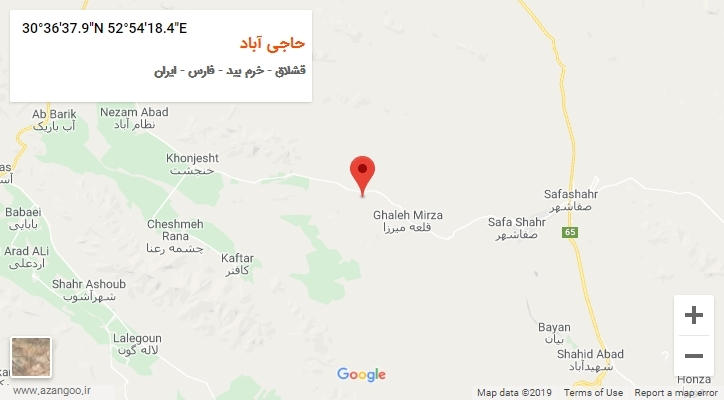 روستای حاجی آباد بر روی نقشه