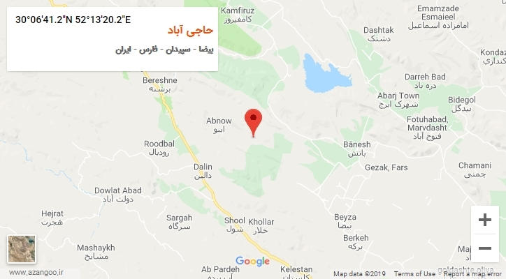 روستای حاجی آباد بر روی نقشه