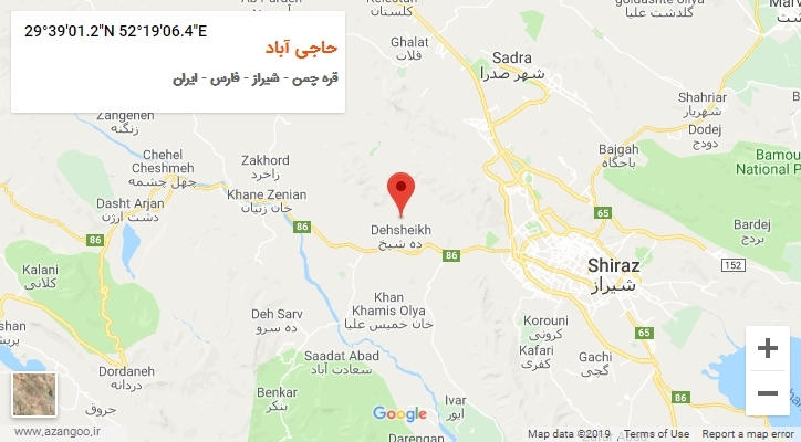 روستای حاجی آباد بر روی نقشه