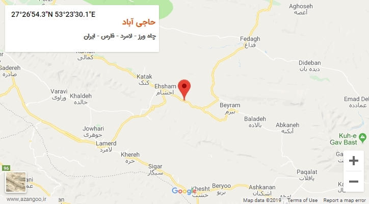 روستای حاجی آباد بر روی نقشه